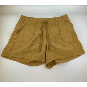 Maurices Gold Yellow Drawstring Shorts High Rise Cotton Tencel Womens Size 18